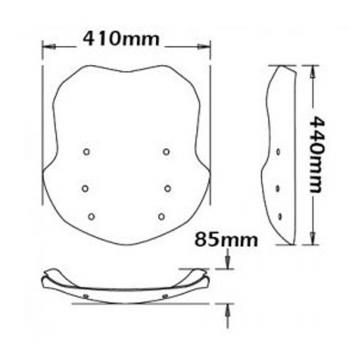 Preview: Windschild passend für BMW R1200 R LC (2015-) - Höhe 440mm