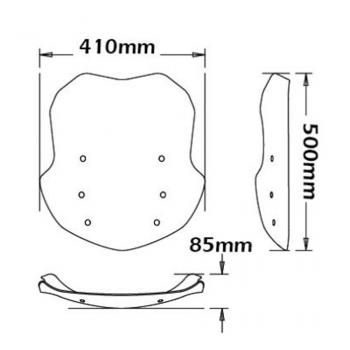 Preview: Windschild passend für BMW R1200 R LC (2015-) - Höhe 500mm