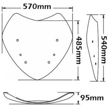 Preview: Windschild passend für BMW R1200 RT (2005-2009) - Höhe 485mm