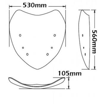 Preview: Pare-brise convient à BMW R1200 RT (2010-2014) - Hauteur 560mm
