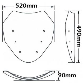 Preview: Windschild passend für BMW R1200 RT LC & R1250 RT - Höhe 490mm