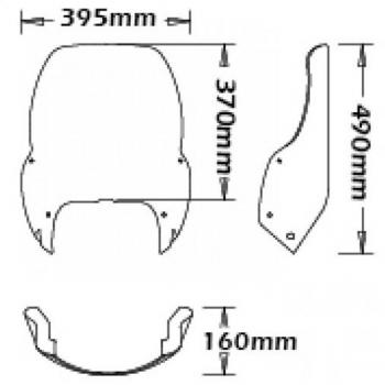 Preview: Windschild passend für BMW R850 GS & R1100 GS - Höhe 370mm