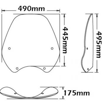 Preview: Windschild passend für BMW R850 R (-08/2002) & R1100 R - Höhe 445mm