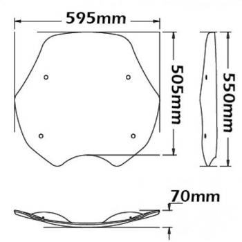 Preview: Windschild passend für BMW R850 R (-08/2002) & R1100 R - Höhe 505mm