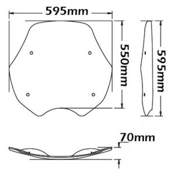 Preview: Windschild passend für BMW R850 R (-08/2002) & R1100 R - Höhe 550mm