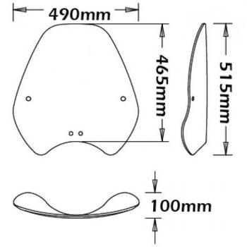 Preview: Windschild passend für BMW R850 R (09/2002-) & R1150 R - Höhe 365mm
