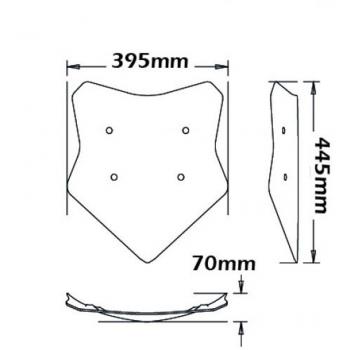 Preview: Windshield suitable for BMW S1000 XR - Height: 445 mm