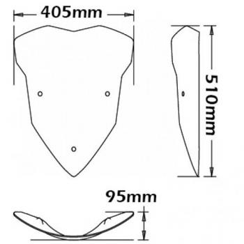 Preview: Windschild passend für Ducati Multistrada (2015-) - Höhe 510mm