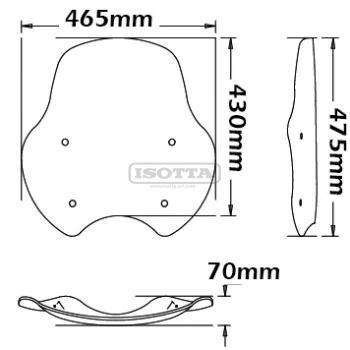 Preview: Windschild passend für Moto Guzzi Bellagio - Höhe 430 mm
