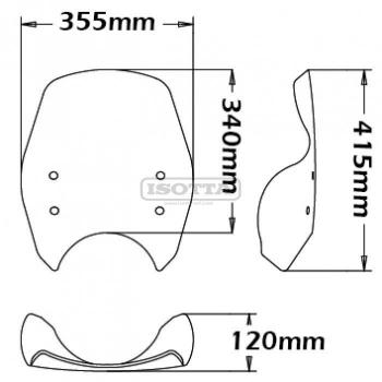 Preview: Windschild passend für Moto Guzzi Griso - Höhe 340 mm