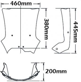 Preview: Windschild passend für BMW F800 GS (08/2012-) inkl. Haltebügel - Höhe 380mm