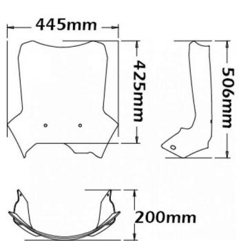 Preview: Windshield suitable for BMW F650 GS (2008-) & F800 GS (-07/2012) - Height 425mm