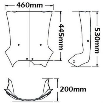 Windshield suitable for BMW F700 GS incl. upper bar - Height 445mm