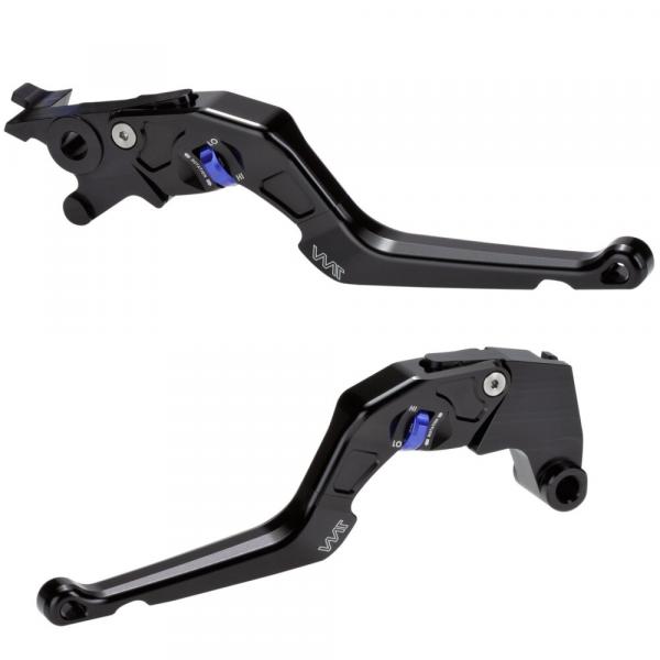 Brake lever and clutch lever set CNC milled suitable for Triumph Speed Triple 1050 R (NN01) 15-18 blue glossy anodised