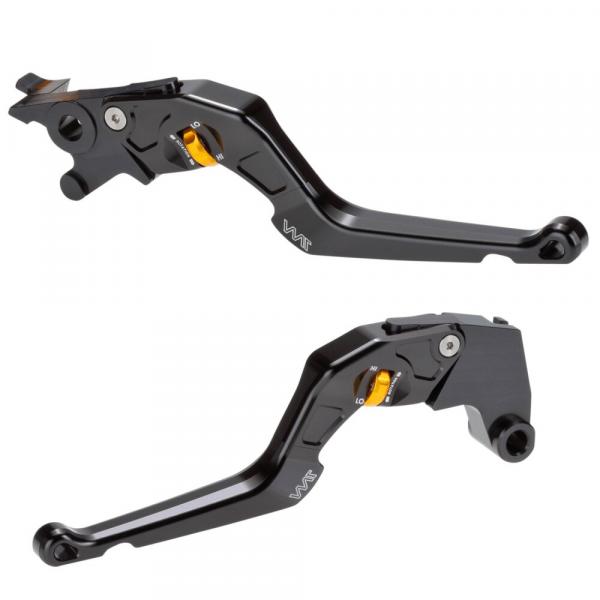 Bremshebel- und Kupplungshebel Set, CNC gefräst passend für Moto Guzzi V85 TT (KW, KY, KX) 19- Gold Glänzend Eloxiert