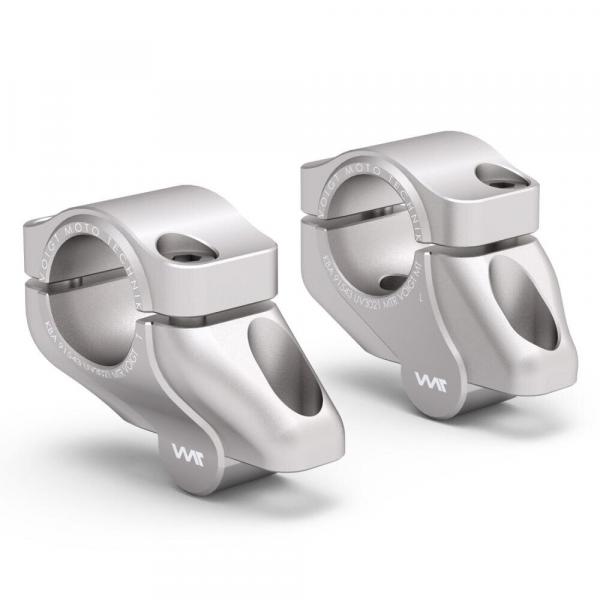 Handlebar conversion mit Versatz to fat-bar passend für Honda XR 400 R (NE 03) 96-03 Silber Eloxiert
