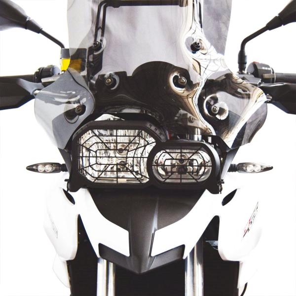 Folding headlight protection grill suitable for BMW F700 GS