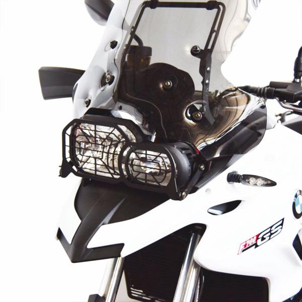 Folding headlight protection grill suitable for BMW F700 GS