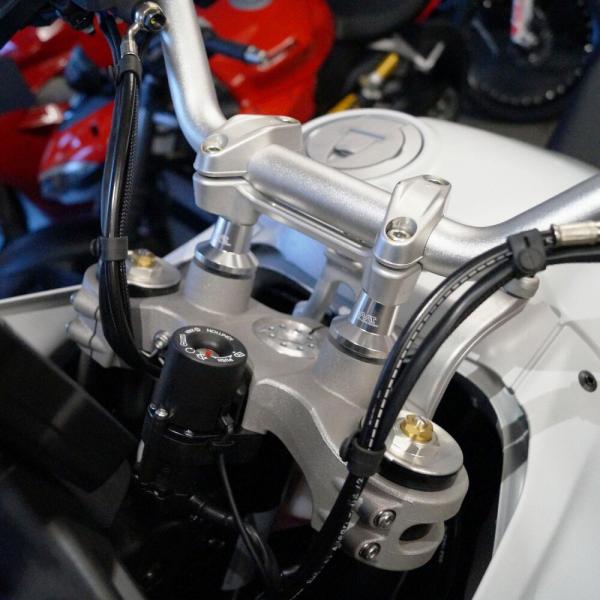 Lenkererhöhung 30 mm passend für Ducati DesertX Silber Eloxiert 22-