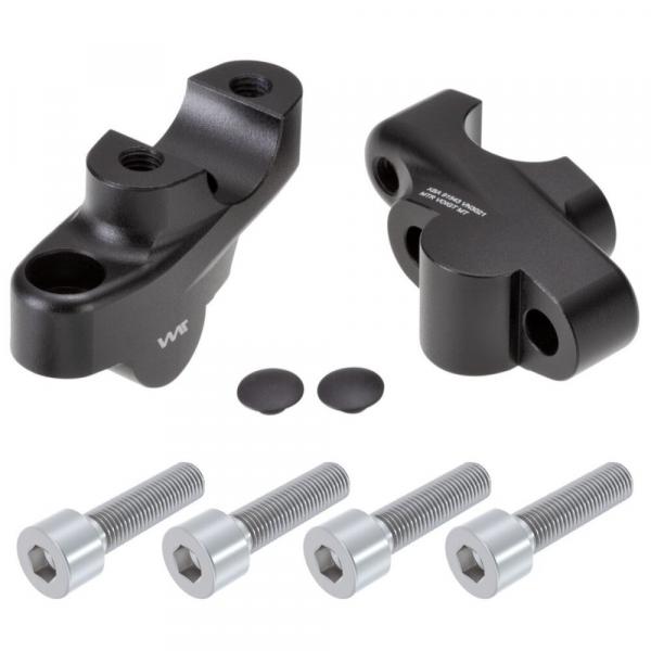 Lenkererhöhung mit Versatz passend für Honda CB 500 (PC 32) 96-03 Schwarz Eloxiert