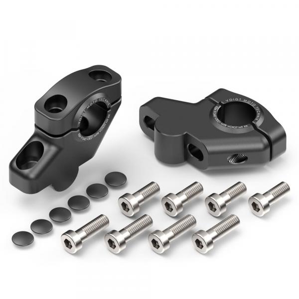 Handlebar riser with offset for Royal Enfield Meteor 350 21 - Silver anodized