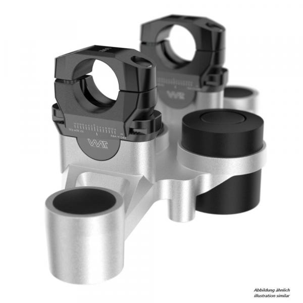 Handlebar riser adjustable suitable for Aprilia NA 850 Mana (RC) 07-16 silver anodized