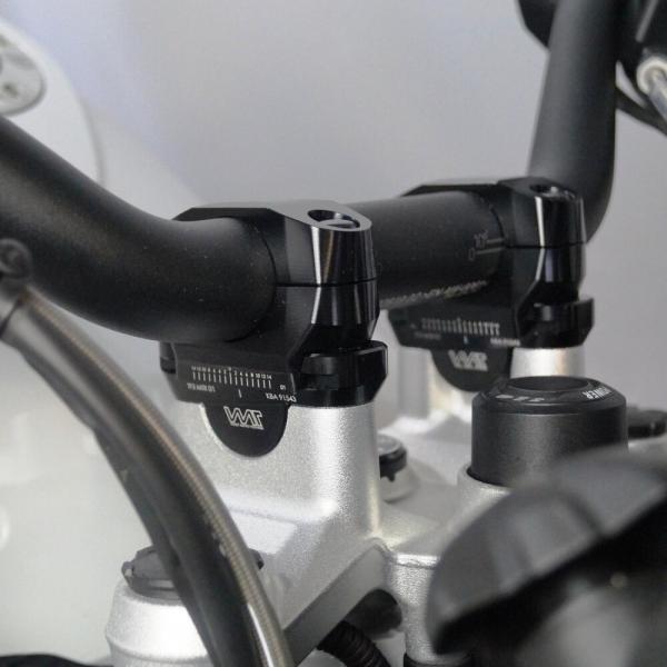 Verstellbare Lenkererhöhung für BMW R 1200 GS LC und R 1250 GS & Adventure - Silber Eloxiert