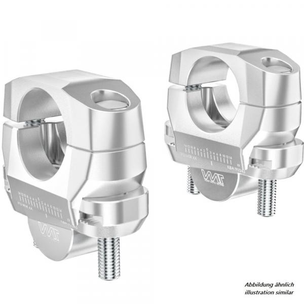 Handlebar riser adjustable suitable for KTM 1290 Super Duke R 3.0 2020- silver anodized