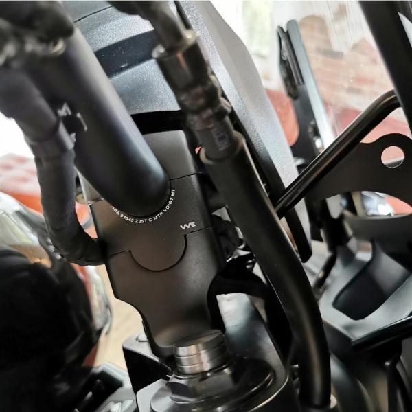 Lenkererhöhung 25 mm passend für Honda CMX 1100 Rebel (SC83) 21- Schwarz Eloxiert