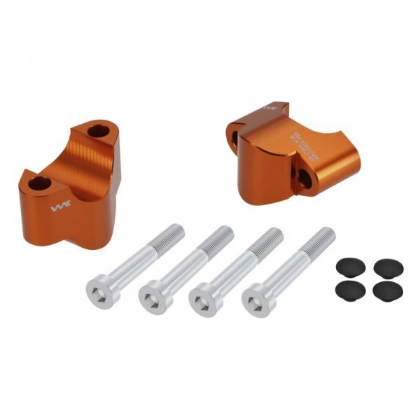 Handlebar risers 25 mm suitable for KTM 690 SMC R & Enduro R 2019- orange anodized
