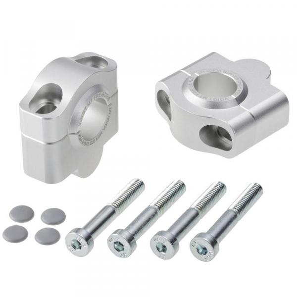 Lenkererhöhung 25 mm passend für Yamaha DT 125 RE (DE06) 00-04 Silber Eloxiert