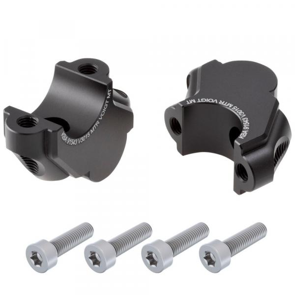 Lenkererhöhung 30 mm and 15 mm zurück passend für BMW F 800 GS Adventure Schwarz Eloxiert