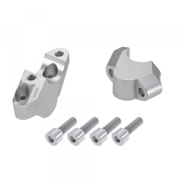 Handlebar risers 30 mm with offset 17 mm suitable for KTM 250 DUKE silver andodized