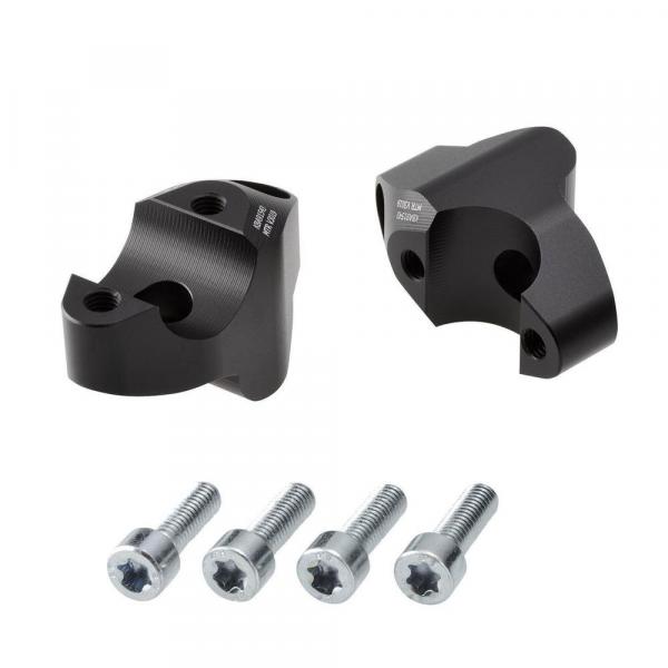Handlebar risers 30 mm with offset 19 mm suitable for KTM 1090 Adventure R 2017-2019 black anodized