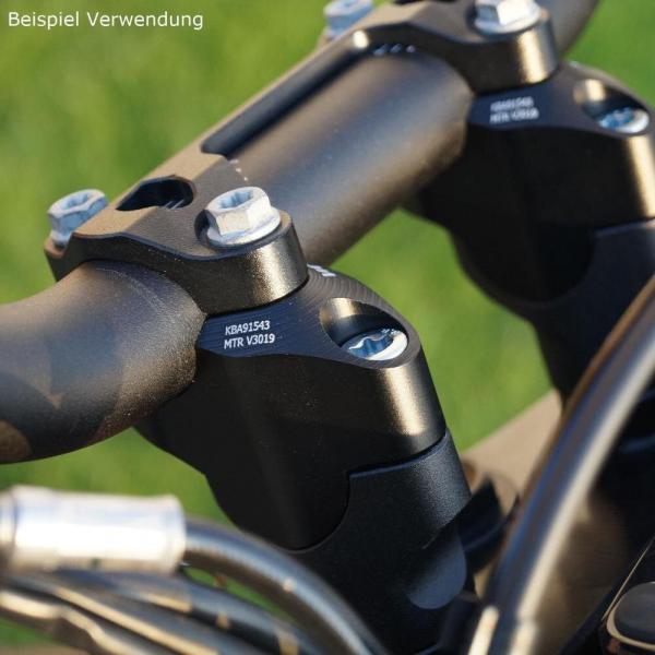 Handlebar risers 30 mm with offset 19 mm suitable for KTM 350 EXC 16- black anodized