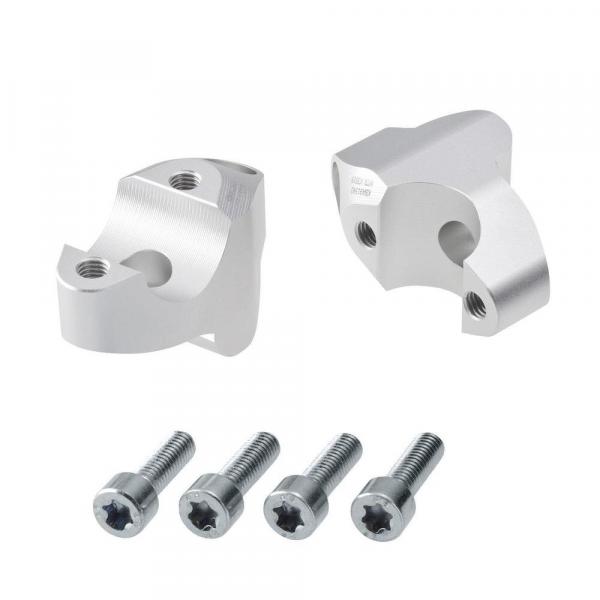 Handlebar risers 30 mm with offset 19 mm suitable for KTM 350 EXC 16- silver anodized