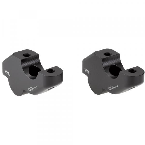 Lenkererhöhung 30 mm mit Versatz 20 mm passend für Aprilia Aprilia 900 Dorsoduro 2017-2020 Schwarz Eloxiert