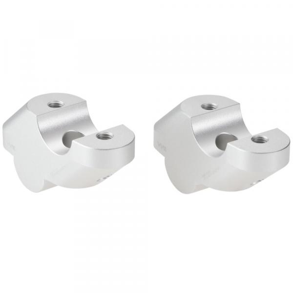 Handlebar risers 30 mm with offset 20 mm suitable for Triumph Speed Triple 1050 R (2012-2015) silver anodized