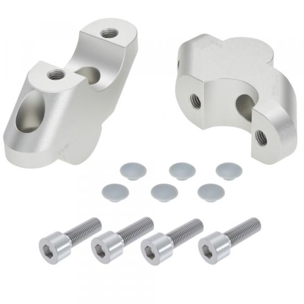 Handlebar risers 30 mm with offset 20 mm suitable for Triumph Speed Triple 1050 R (2016-2020) silver anodized
