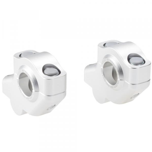 Lenkererhöhung 30 mm mit Versatz 21 mm passend für BMW F 650 GS Twin 07-12 Silber Eloxiert