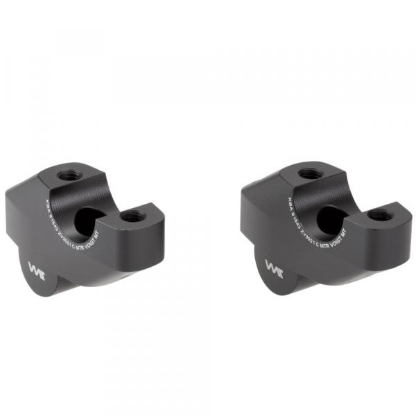 Lenkererhöhung 30 mm mit Versatz 21 mm passend für Honda CMX 1100 Rebel (SC83) 21- Schwarz Eloxiert