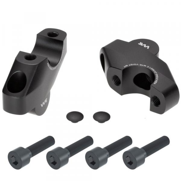 Lenkererhöhung 30 mm mit Versatz 21 mm passend für Honda CMX 1100 Rebel (SC83) 21- Schwarz Eloxiert