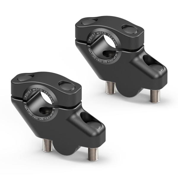 Lenkererhöhung 30 mm mit Versatz 21 mm passend für Yamaha MT-07 2013-2020 with ABE certificate Schwarz Eloxiert