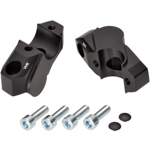 Lenkererhöhung 30 mm mit Versatz 25 mm passend für Yamaha MT-10 & SP (RN45) 2016-2121 Schwarz Eloxiert