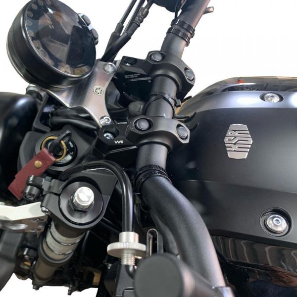 Lenkererhöhung 30 mm mit Versatz 25 mm passend für Yamaha XSR 900 from 2015 Schwarz Eloxiert