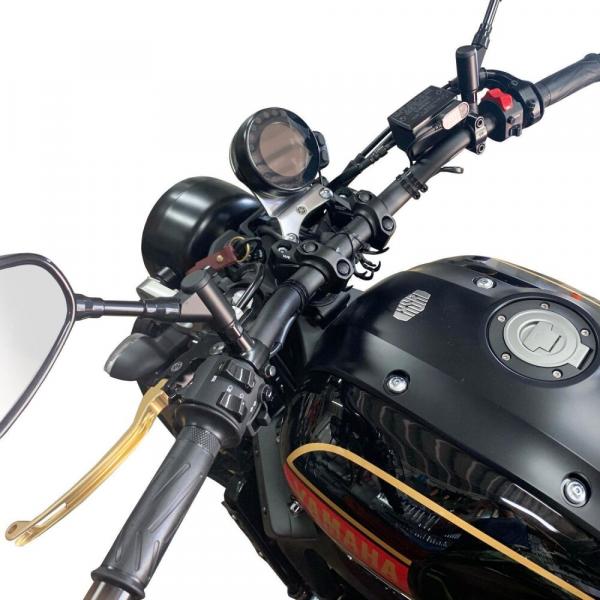 Lenkererhöhung 30 mm mit Versatz 25 mm passend für Yamaha XSR 900 from 2015 Silber Eloxiert