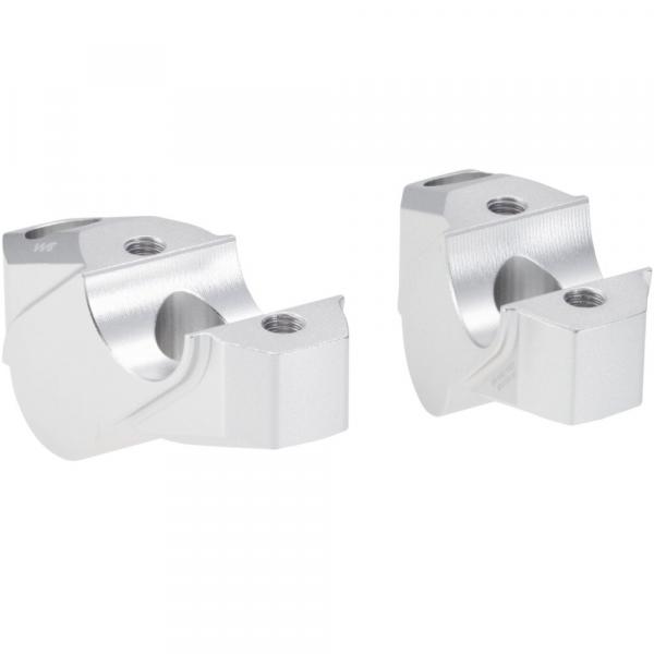 Handlebar risers 30 mm with offset 25 mm suitable for Yamaha XT 1200 Z Super Ténéré (DP04 & DP07) 2013-2020 silver anodized