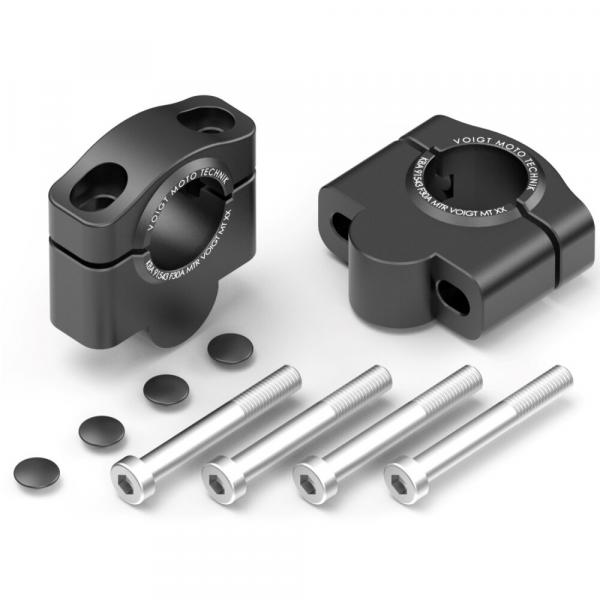 Rehausseurs de guidon de 30 mm compatibles avec Honda CB 500 X (PC64) 19- anodisés noirs.