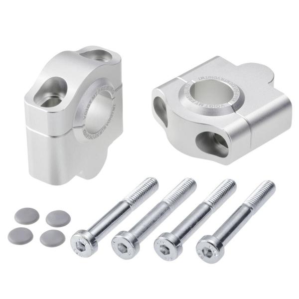 Handlebar risers 30 mm suitable for Yamaha XJ 600 S Diversion (4EB) 91-96 silver anodized