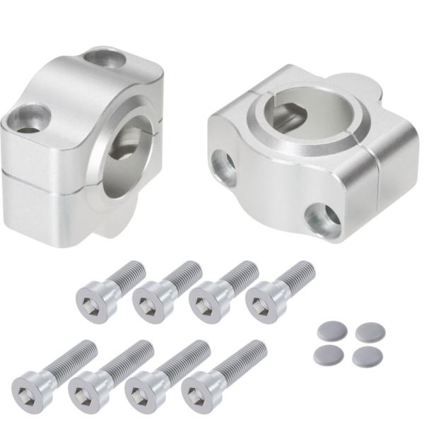 Lenkerumbau auf Fat-Bar, 20 mm Erhöhung passend für Yamaha MT-07 Tracer (RM14 & RM30) 16- Silber Eloxiert